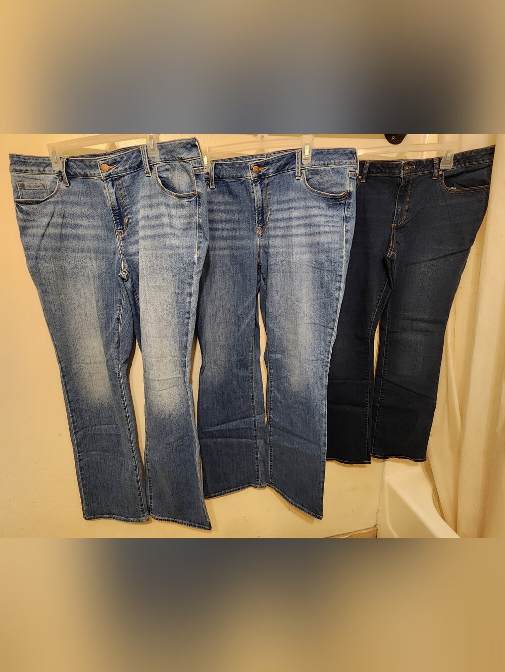 Old Navy Women's Bootcut Jeans Trio Light, Medium Blue, Dark Indigo Plus Size 18